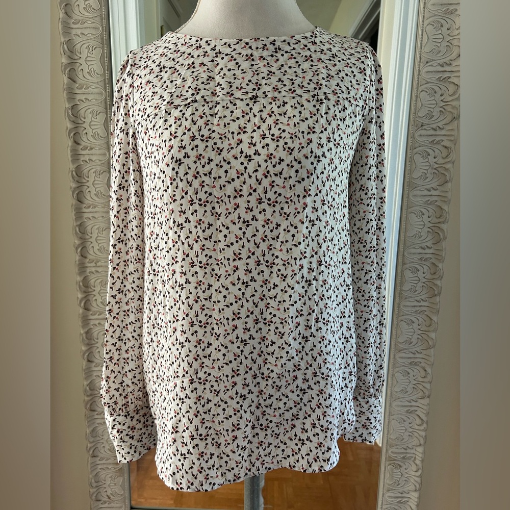 LOFT White Floral Blouse